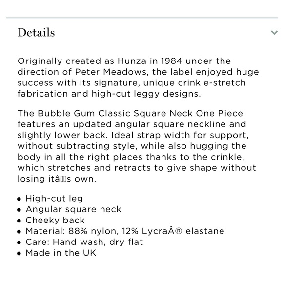 NWT HUNZA G Bubble Gum Classic Square Neck One Piece - Picture 14 of 15